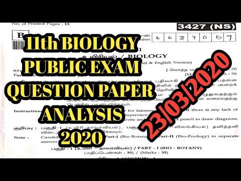 11th BIOLOGY // PUBLIC EXAM // QUESTION PAPER ANALYSIS //