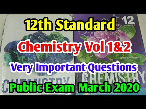 12th Std Chemistry Public Exam Very Important Questions March 2020