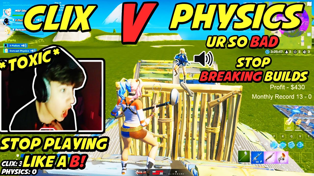 Clix VS Physics Turned into The Most Toxic 1v1 BuildFight Ever Because of THIS...