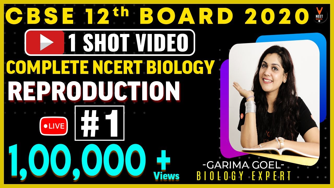 Complete 12th NCERT Biology (Reproduction Unit 1) One Shot | CBSE 12th Board Exam 2020 | Garima Goel
