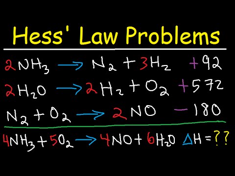 Hess Law Chemistry Problems - Enthalpy Change - Constant Heat of Summation