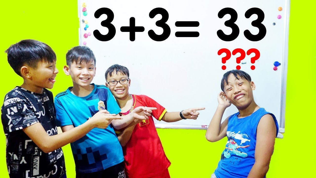 Hunter Kids Go To School Learn Colors Math (3 + 3 = 33 )  | Classroom Funny Nursery Rhymes