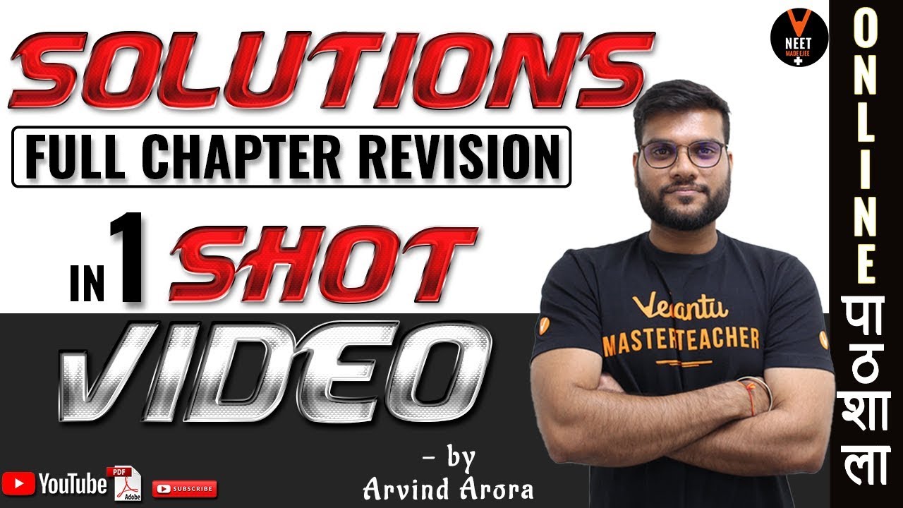 Solutions Chemistry Class 12 Full Chapter Revision In 1 Shot | CBSE 12th Board Exam | Arvind Arora