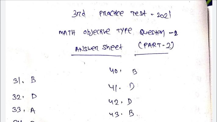 3rd Practice Test Mathematics Objective part-2 For Matric Exam 2021