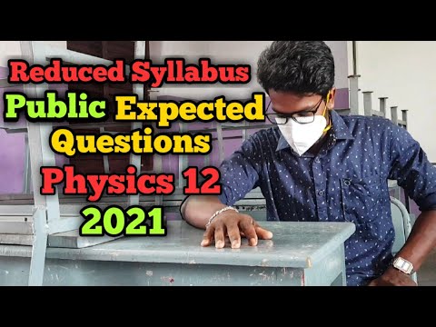 Public|Expected|Questions|Reduced|Syllabus|Physics 12|2021|Tamil|Muruga MP