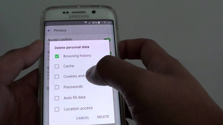 Samsung Galaxy S6 Edge: How to Delete Internet Browsing History