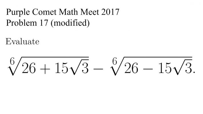 Simplify Surds | NO CALCULATORS! | Purple Comet Math Meet 2017 Problem 17