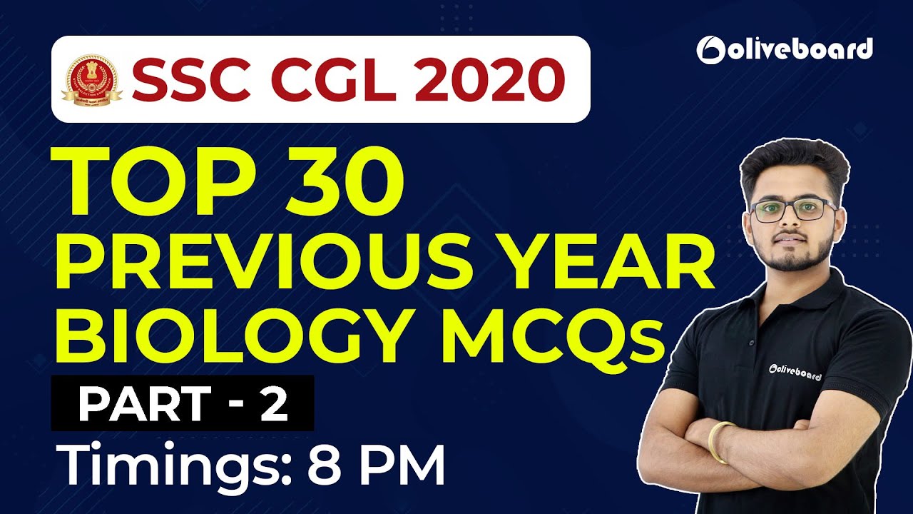 SSC CGL 2020 | Top 30 Previous Year Biology MCQ's - Part 2 | Saurabh Sir