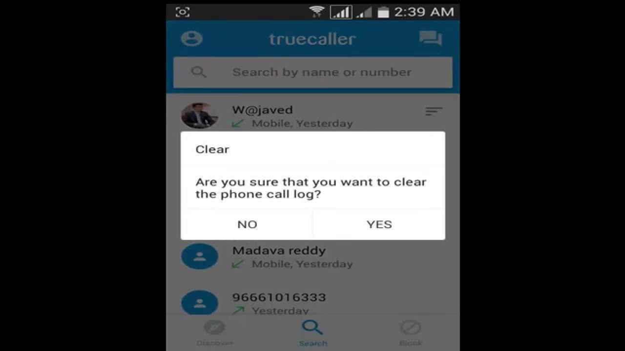how to clear truecaller history